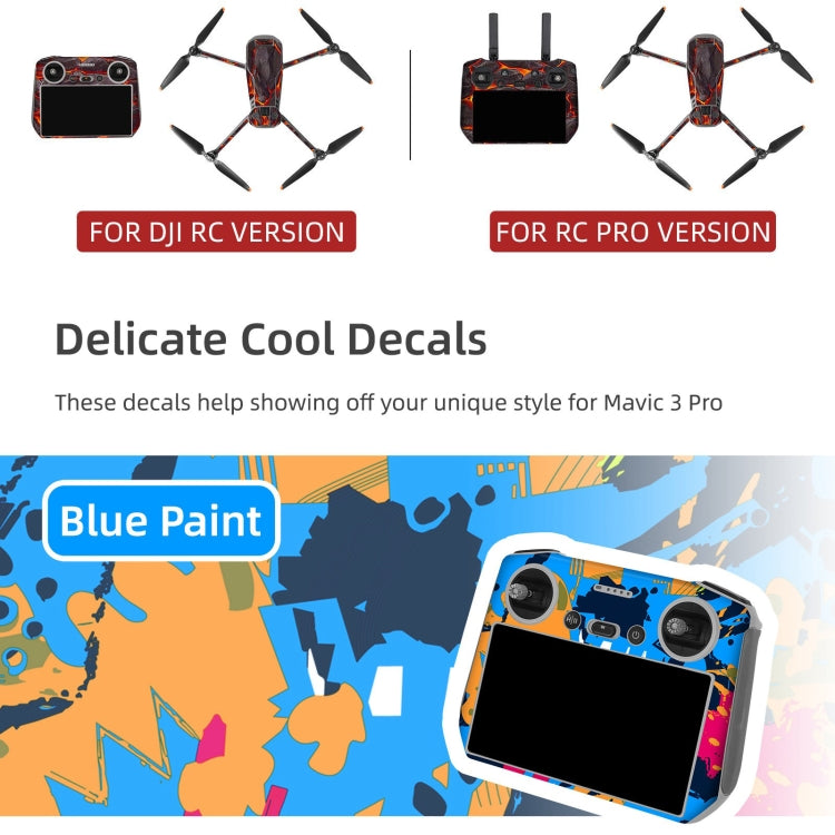 For DJI Mavic 3 Pro / RC Pro Sunnylife Drone Body Remote Control Decorative Stickers Set(Lava Black) - Stickers by Sunnylife | Online Shopping South Africa | PMC Jewellery