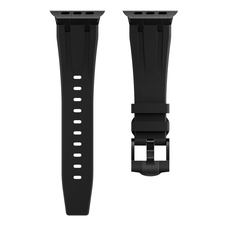 AP Silicone Watch Band For Apple Watch 8 41mm(Black Black) - Watch Bands by PMC Jewellery | Online Shopping South Africa | PMC Jewellery