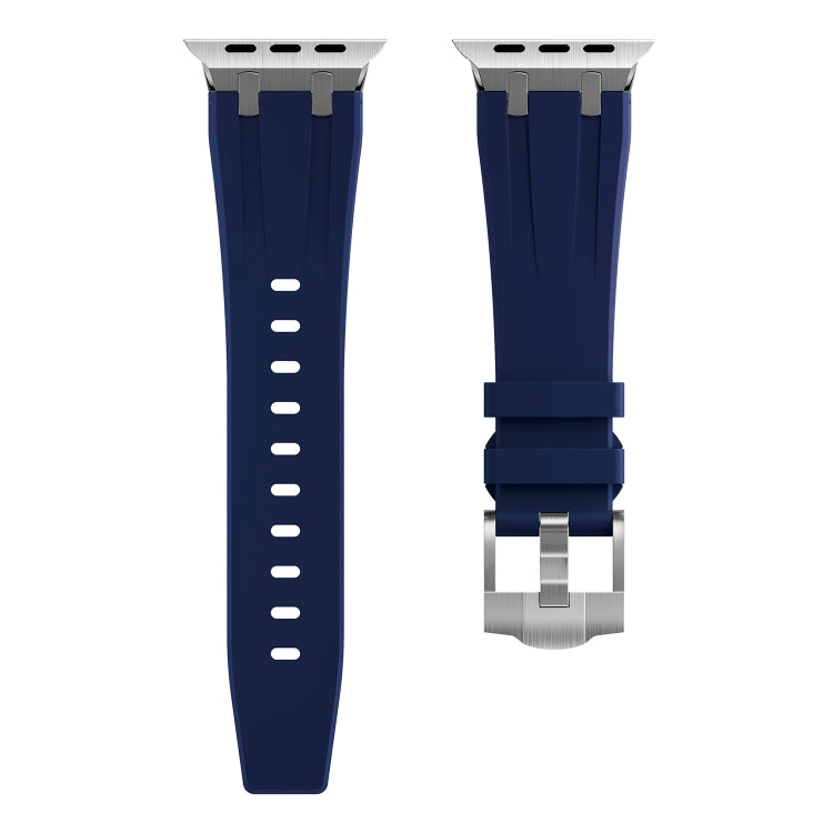 AP Silicone Watch Band For Apple Watch 8 41mm(Silver Blue) - Watch Bands by PMC TechLife | Online Shopping South Africa | PMC TechLife