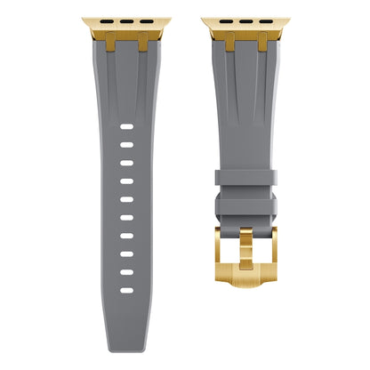 AP Silicone Watch Band For Apple Watch 8 41mm(Gold Grey) - Watch Bands by PMC Jewellery | Online Shopping South Africa | PMC Jewellery