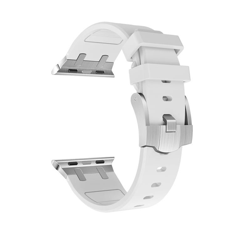 AP Silicone Watch Band For Apple Watch 8 41mm(Silver White) - Watch Bands by PMC TechLife | Online Shopping South Africa | PMC TechLife