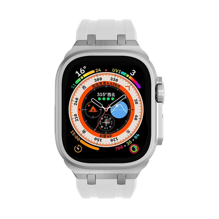AP Silicone Watch Band For Apple Watch 8 41mm(Silver White) - Watch Bands by PMC TechLife | Online Shopping South Africa | PMC TechLife