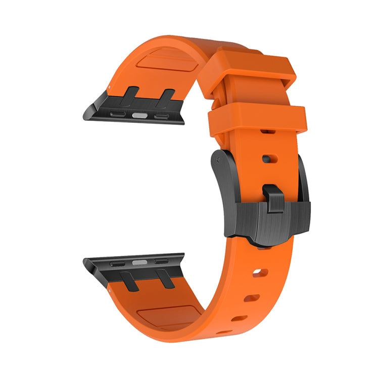 AP Silicone Watch Band For Apple Watch 7 41mm(Black Orange) - Watch Bands by PMC TechLife | Online Shopping South Africa | PMC TechLife