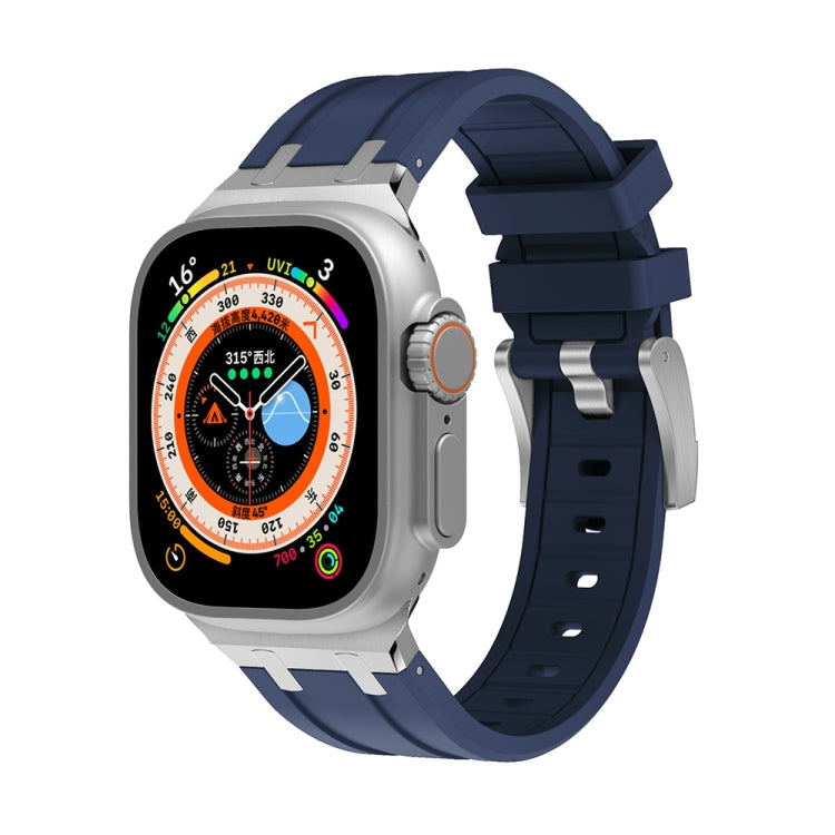 AP Silicone Watch Band For Apple Watch SE 2022 40mm(Silver Blue) - Watch Bands by PMC TechLife | Online Shopping South Africa | PMC TechLife