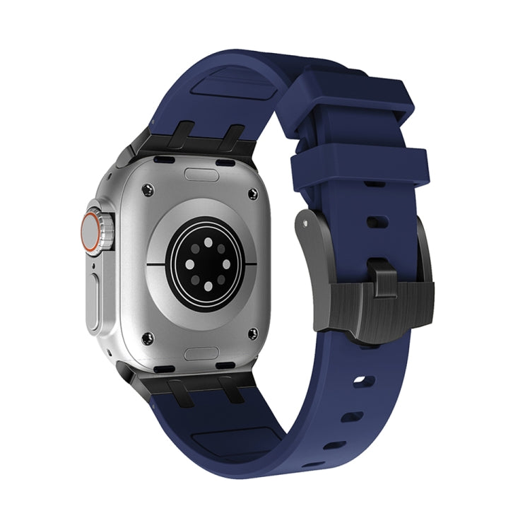 AP Silicone Watch Band For Apple Watch SE 2022 44mm(Black Blue) - Watch Bands by PMC TechLife | Online Shopping South Africa | PMC TechLife