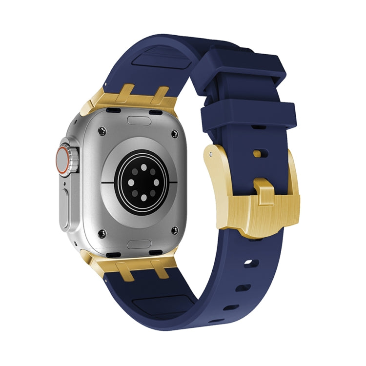 AP Silicone Watch Band For Apple Watch SE 44mm(Gold Blue) - Watch Bands by PMC TechLife | Online Shopping South Africa | PMC TechLife