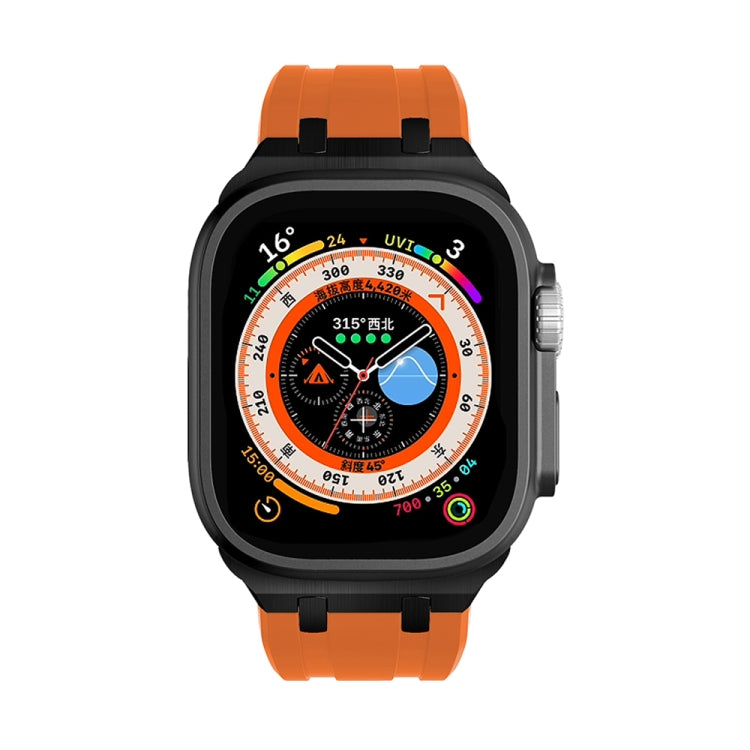 AP Silicone Watch Band For Apple Watch SE 44mm(Black Orange) - Watch Bands by PMC TechLife | Online Shopping South Africa | PMC TechLife