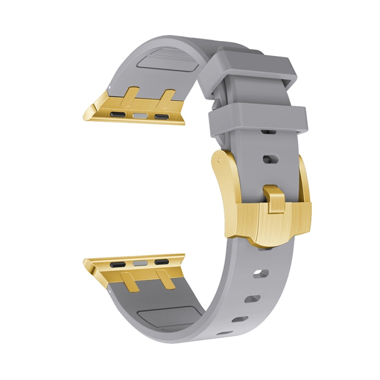 AP Silicone Watch Band For Apple Watch SE 44mm(Gold Grey) - Watch Bands by PMC TechLife | Online Shopping South Africa | PMC TechLife