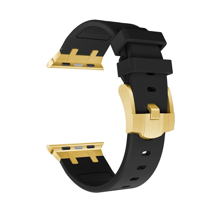 AP Silicone Watch Band For Apple Watch 6 40mm(Gold Black) - Watch Bands by PMC TechLife | Online Shopping South Africa | PMC TechLife