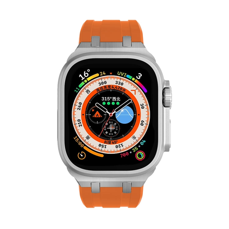 AP Silicone Watch Band For Apple Watch 6 44mm(Silver Orange) - Watch Bands by PMC TechLife | Online Shopping South Africa | PMC TechLife