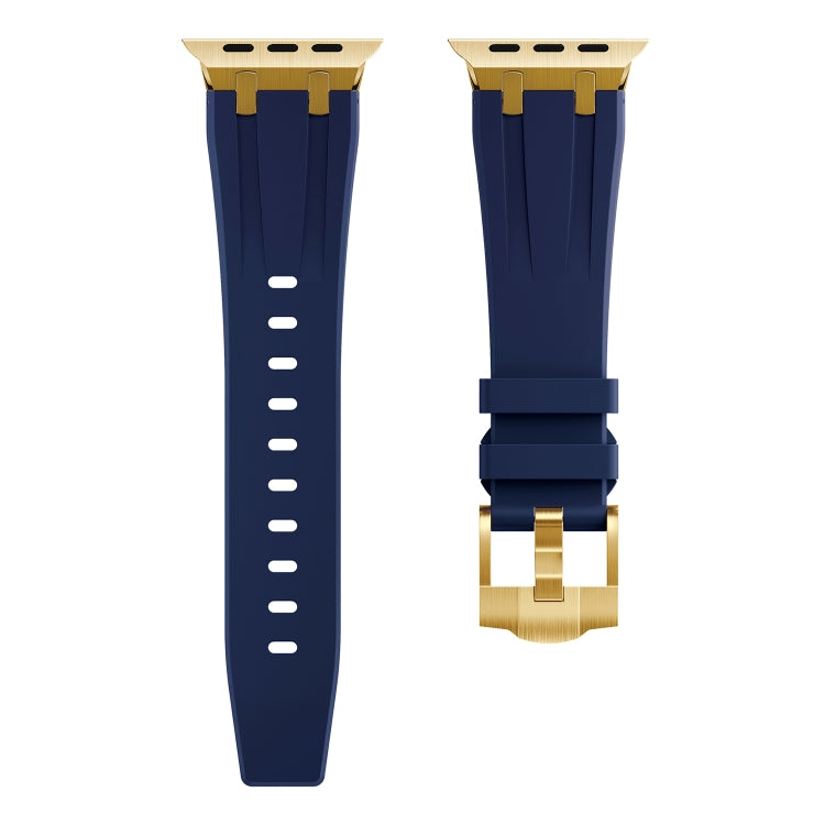 AP Silicone Watch Band For Apple Watch 5 40mm(Gold Blue) - Watch Bands by PMC TechLife | Online Shopping South Africa | PMC TechLife