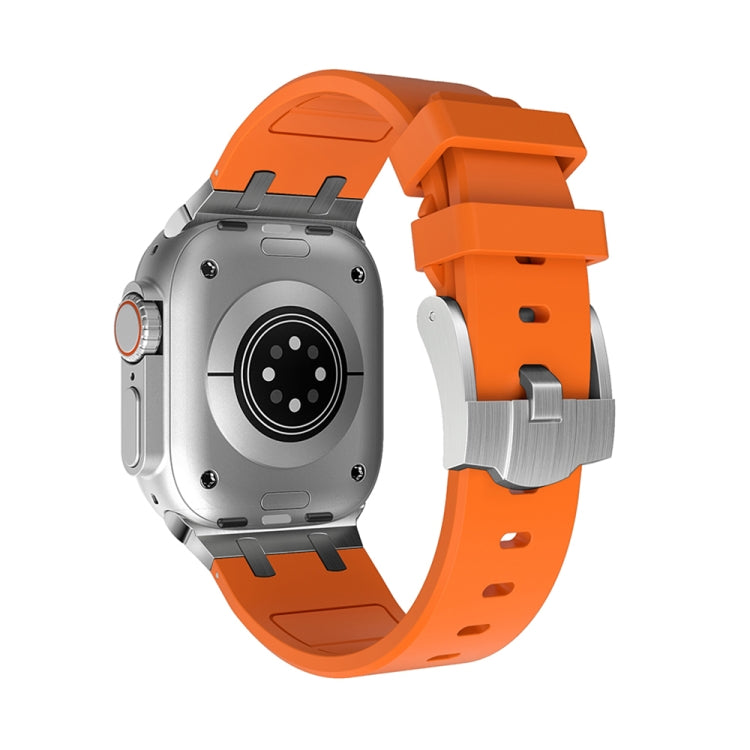 AP Silicone Watch Band For Apple Watch 5 40mm(Silver Orange) - Watch Bands by PMC TechLife | Online Shopping South Africa | PMC TechLife