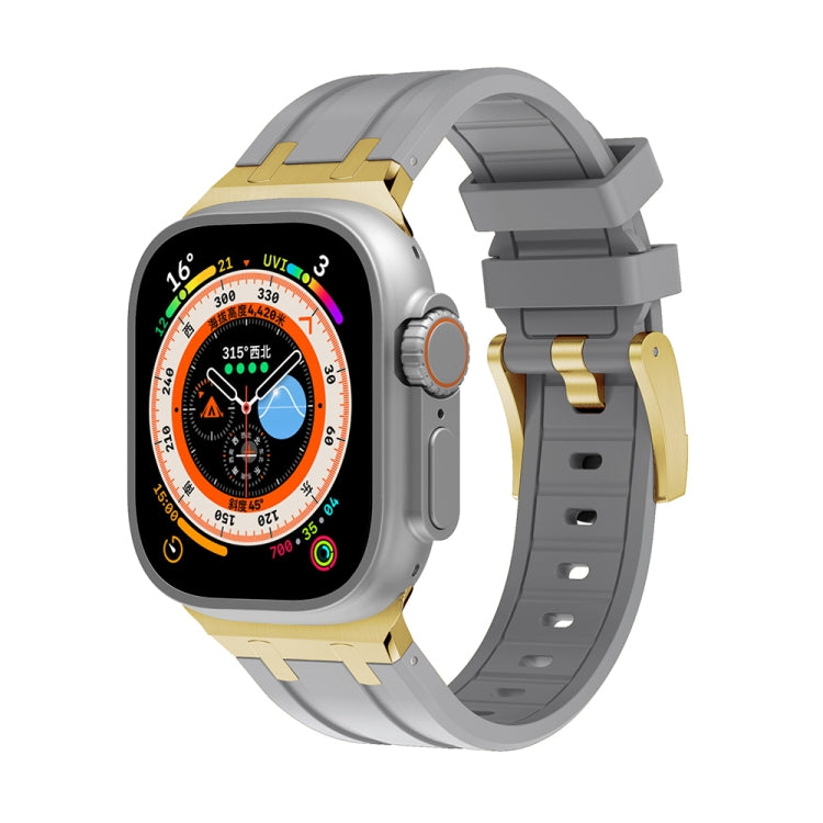 AP Silicone Watch Band For Apple Watch 5 40mm(Gold Grey) - Watch Bands by PMC TechLife | Online Shopping South Africa | PMC TechLife