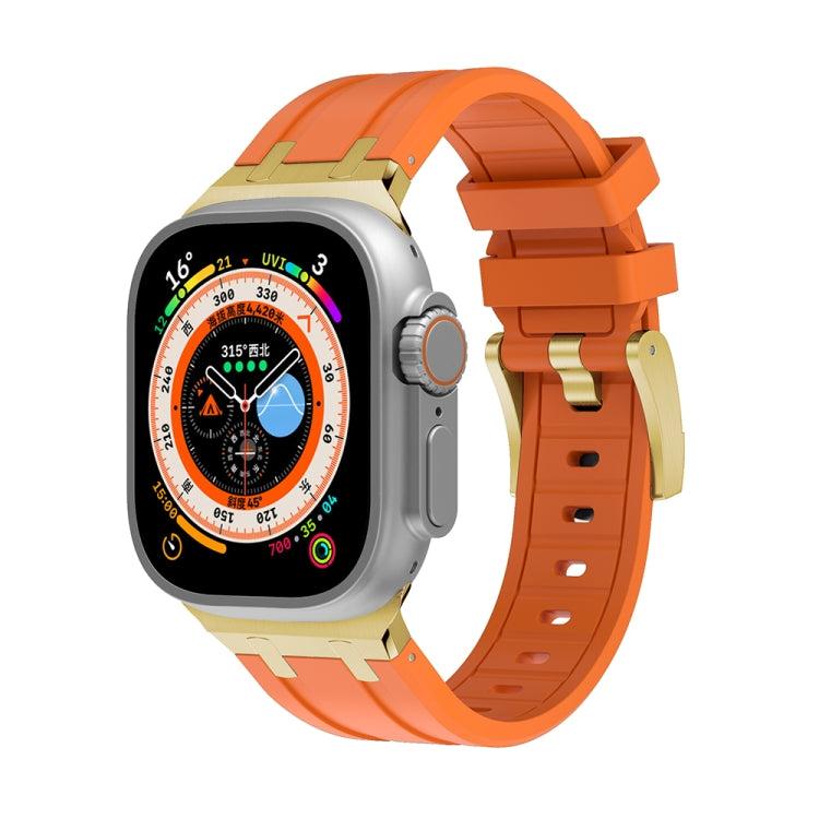 AP Silicone Watch Band For Apple Watch 5 44mm(Gold Orange) - Watch Bands by PMC TechLife | Online Shopping South Africa | PMC TechLife