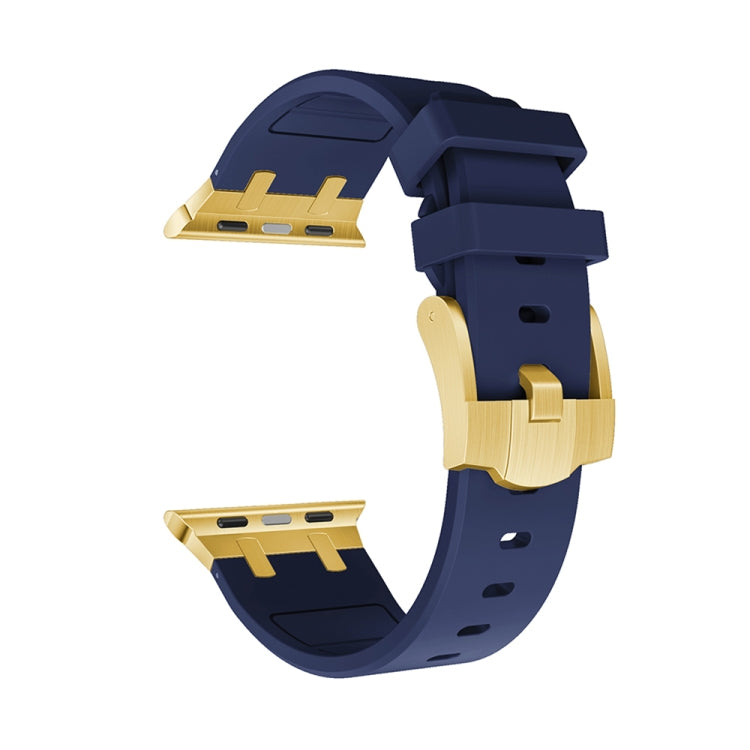 AP Silicone Watch Band For Apple Watch 4 40mm(Gold Blue) - Watch Bands by PMC TechLife | Online Shopping South Africa | PMC TechLife