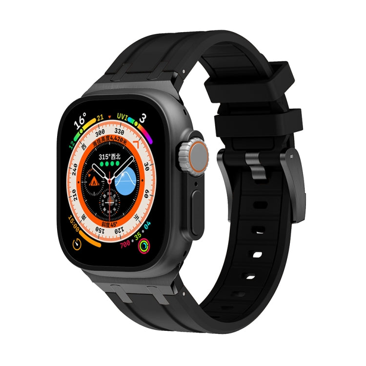AP Silicone Watch Band For Apple Watch 4 44mm(Black Black) - Watch Bands by PMC TechLife | Online Shopping South Africa | PMC TechLife