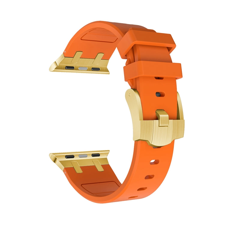 AP Silicone Watch Band For Apple Watch 3 42mm(Gold Orange) - Watch Bands by PMC TechLife | Online Shopping South Africa | PMC TechLife