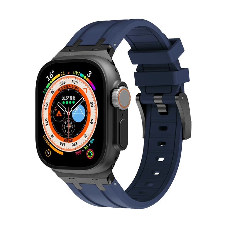 AP Silicone Watch Band For Apple Watch 2 38mm(Black Blue) - Watch Bands by PMC TechLife | Online Shopping South Africa | PMC TechLife