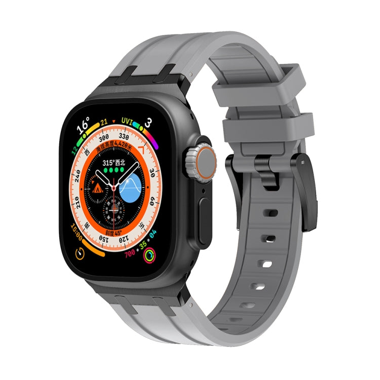 AP Silicone Watch Band For Apple Watch 38mm(Black Grey) - Watch Bands by PMC TechLife | Online Shopping South Africa | PMC TechLife
