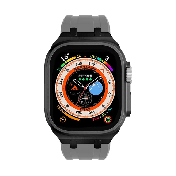 AP Silicone Watch Band For Apple Watch 38mm(Black Grey) - Watch Bands by PMC TechLife | Online Shopping South Africa | PMC TechLife