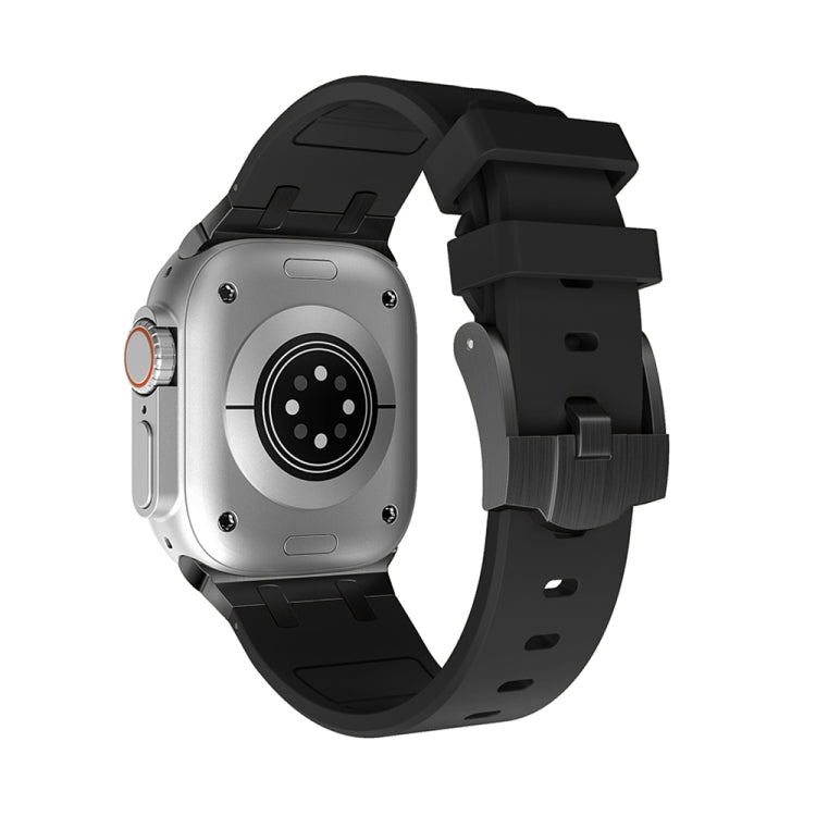 AP Silicone Watch Band For Apple Watch 42mm(Black Black) - Watch Bands by PMC TechLife | Online Shopping South Africa | PMC TechLife