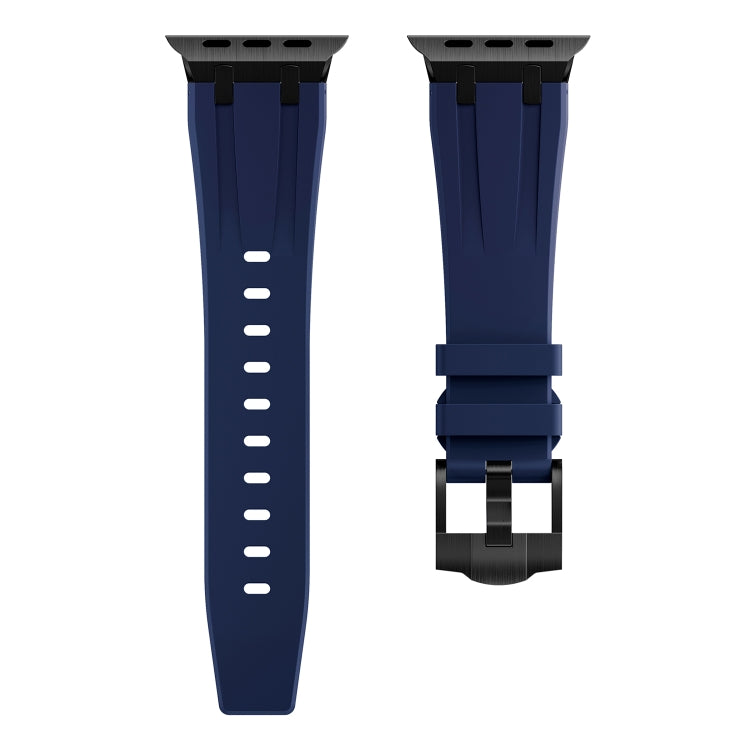 AP Silicone Watch Band For Apple Watch 42mm(Black Blue) - Watch Bands by PMC TechLife | Online Shopping South Africa | PMC TechLife