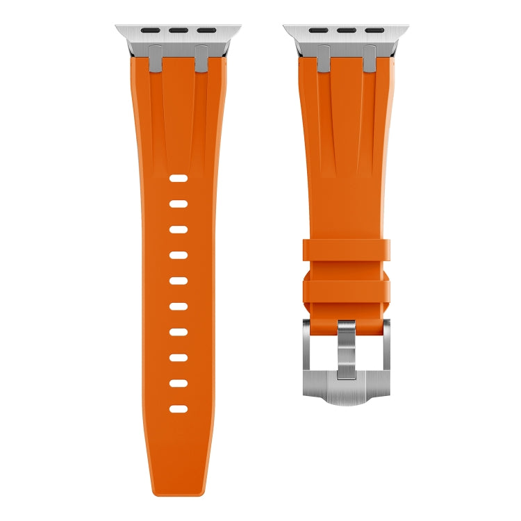 AP Silicone Watch Band For Apple Watch 42mm(Silver Orange) - Watch Bands by PMC Jewellery | Online Shopping South Africa | PMC Jewellery