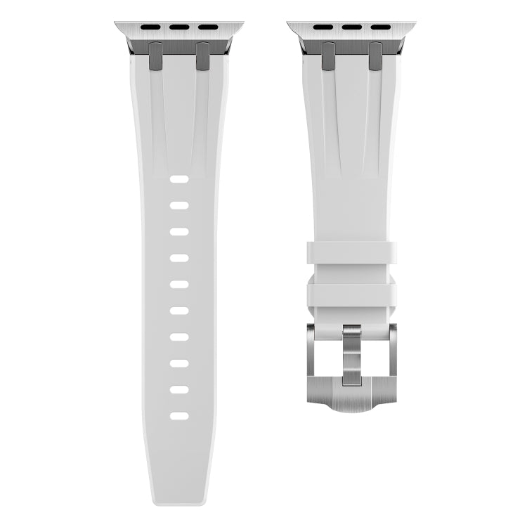 AP Silicone Watch Band For Apple Watch 42mm(Silver White) - Watch Bands by PMC TechLife | Online Shopping South Africa | PMC TechLife