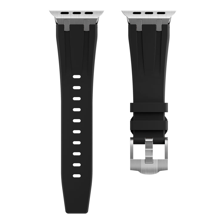 AP Silicone Watch Band For Apple Watch 9 45mm(Silver Black) - Watch Bands by PMC TechLife | Online Shopping South Africa | PMC TechLife