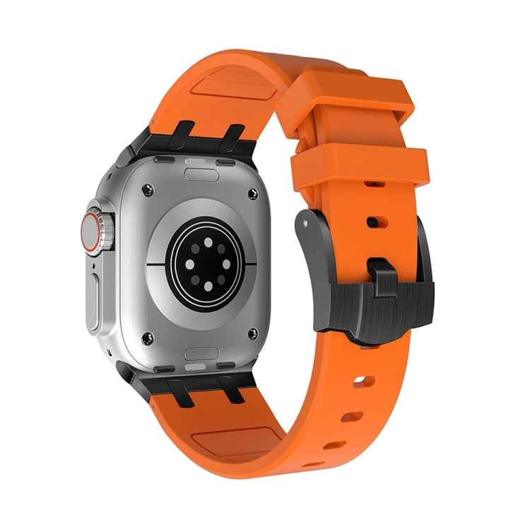 AP Silicone Watch Band For Apple Watch 9 45mm(Black Orange) - Watch Bands by PMC TechLife | Online Shopping South Africa | PMC TechLife