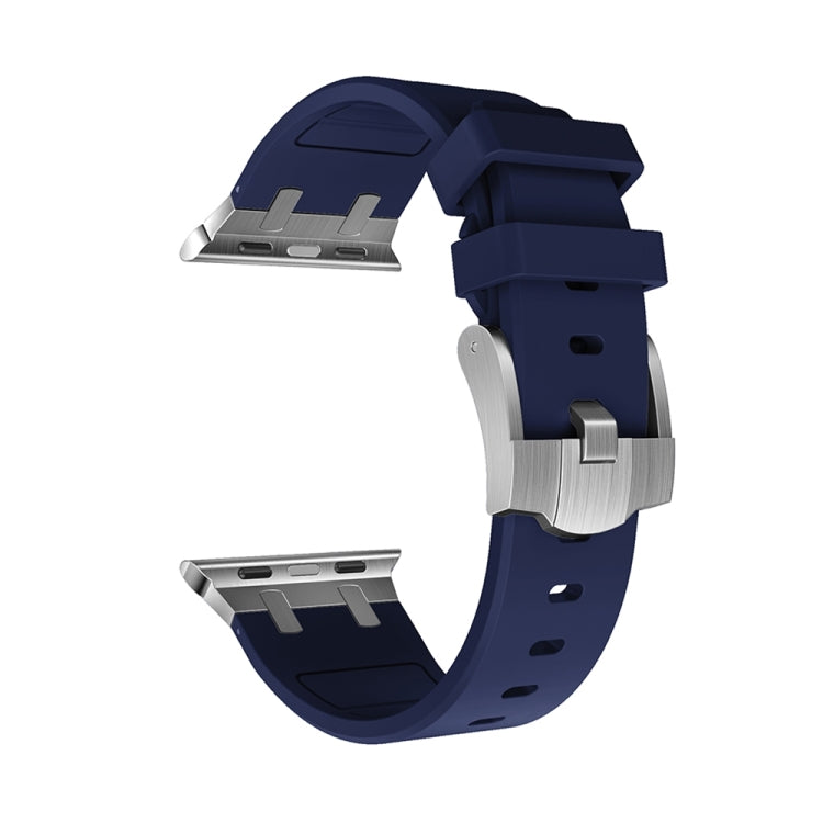AP Silicone Watch Band For Apple Watch 9 41mm(Black Blue) - Watch Bands by PMC TechLife | Online Shopping South Africa | PMC TechLife