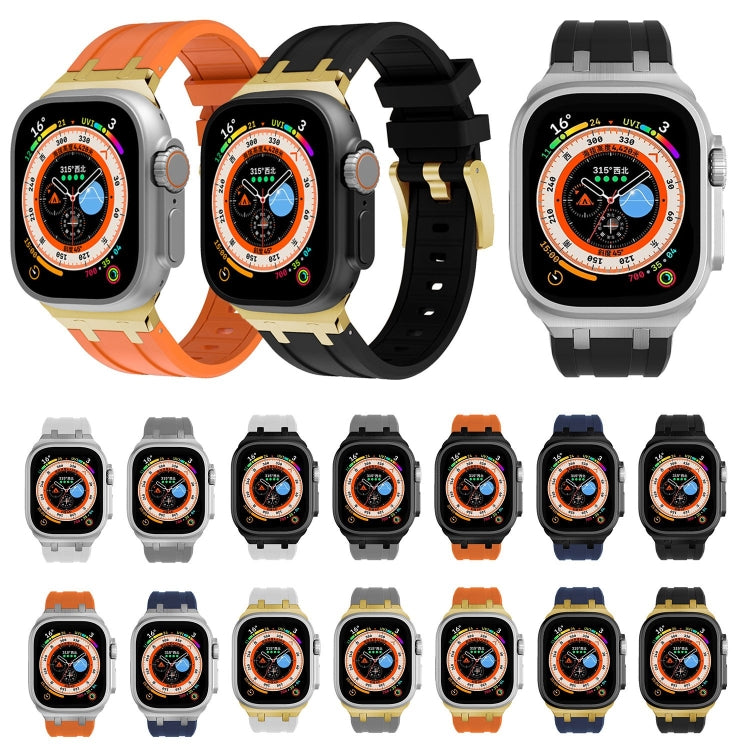 AP Silicone Watch Band For Apple Watch 8 41mm(Black White) - Watch Bands by PMC TechLife | Online Shopping South Africa | PMC TechLife
