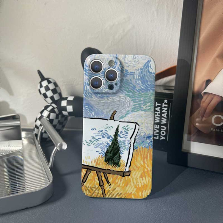 For iPhone 14 Precise Hole Oil Painting Pattern PC Phone Case(Landscape Painting) - iPhone 14 Cases by PMC Jewellery | Online Shopping South Africa | PMC Jewellery