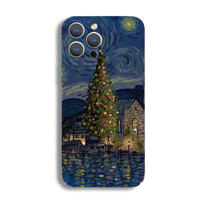 For iPhone 14 Plus Precise Hole Oil Painting Pattern PC Phone Case(Castle) - iPhone 14 Plus Cases by PMC Jewellery | Online Shopping South Africa | PMC Jewellery