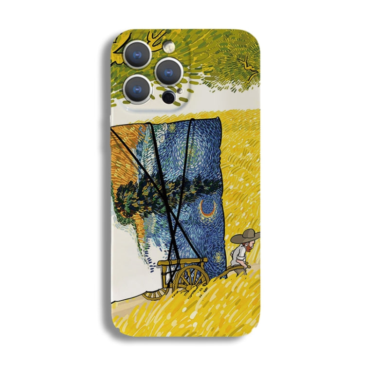 For iPhone 13 mini Precise Hole Oil Painting Pattern PC Phone Case(Handcart) - iPhone 13 mini Cases by PMC TechLife | Online Shopping South Africa | PMC TechLife