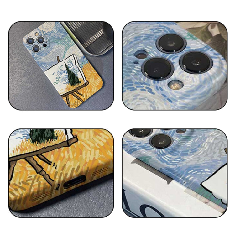 For iPhone 13 mini Precise Hole Oil Painting Pattern PC Phone Case(Landscape Painting) - free shipping - PMC TechLife - Order now!