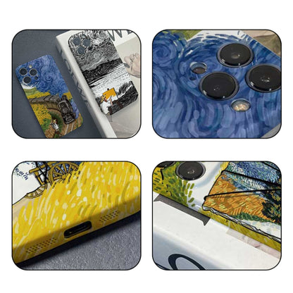 For iPhone 12 Pro Precise Hole Oil Painting Pattern PC Phone Case(Train) - iPhone 12 / 12 Pro Cases by PMC Jewellery | Online Shopping South Africa | PMC Jewellery