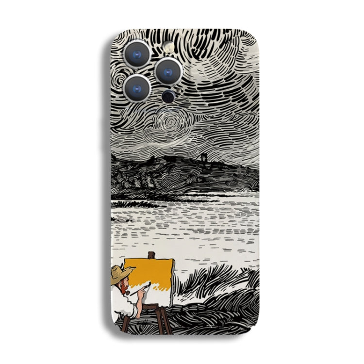 For iPhone 11 Pro Max Precise Hole Oil Painting Pattern PC Phone Case(Inkwash) - iPhone 11 Pro Max Cases by PMC TechLife | Online Shopping South Africa | PMC TechLife