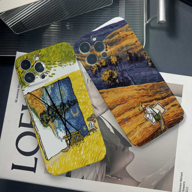 For iPhone 11 Pro Max Precise Hole Oil Painting Pattern PC Phone Case(Handcart) - iPhone 11 Pro Max Cases by PMC TechLife | Online Shopping South Africa | PMC TechLife