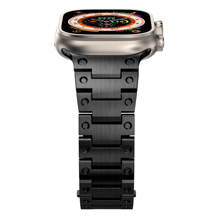 Double Rows Metal Watch Band For Apple Watch 8 41mm(Black) - Watch Bands by PMC TechLife | Online Shopping South Africa | PMC TechLife