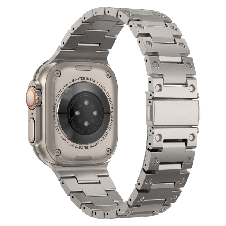 Double Rows Metal Watch Band For Apple Watch 7 45mm(Titanium) - Watch Bands by PMC TechLife | Online Shopping South Africa | PMC TechLife