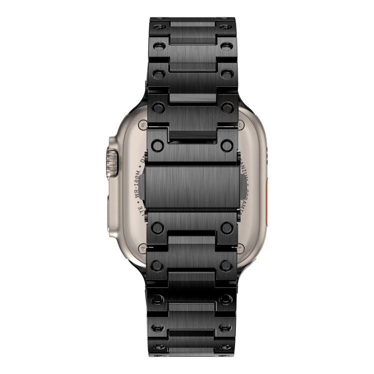 Double Rows Metal Watch Band For Apple Watch SE 44mm(Black) - Watch Bands by PMC TechLife | Online Shopping South Africa | PMC TechLife