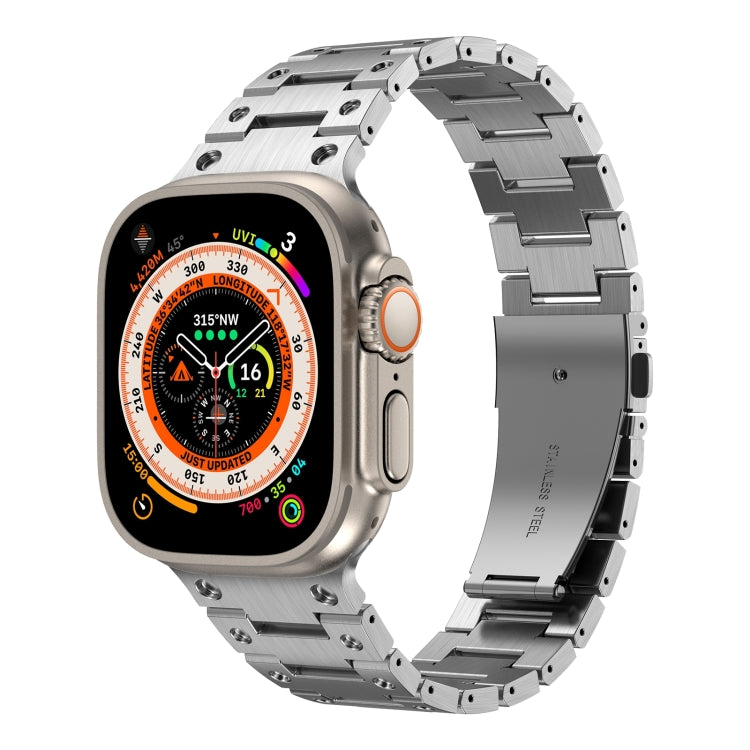Double Rows Metal Watch Band For Apple Watch 9 41mm(Silver) - Watch Bands by PMC TechLife | Online Shopping South Africa | PMC TechLife