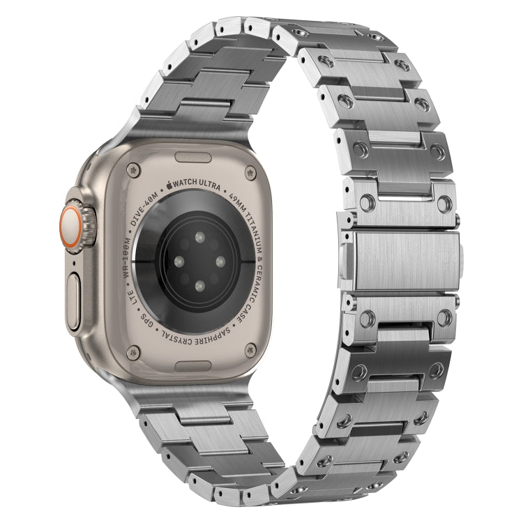 Double Rows Metal Watch Band For Apple Watch 9 41mm(Silver) - Watch Bands by PMC TechLife | Online Shopping South Africa | PMC TechLife