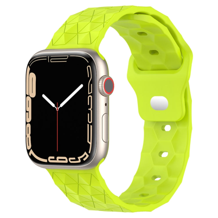 Football Texture Silicone Watch Band For Apple Watch 8 45mm(Limes Green) - Watch Bands by PMC Jewellery | Online Shopping South Africa | PMC Jewellery