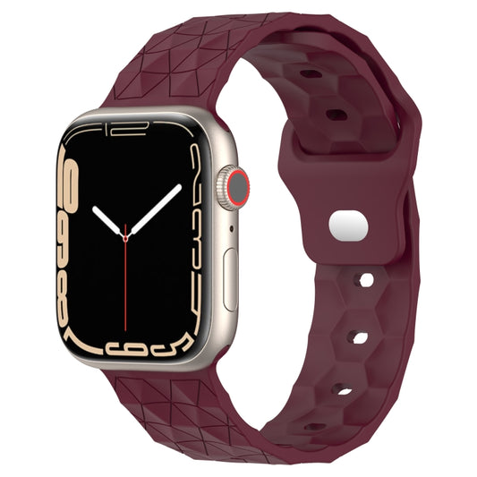 Football Texture Silicone Watch Band For Apple Watch 6 40mm(Wine Red) - Watch Bands by PMC Jewellery | Online Shopping South Africa | PMC Jewellery