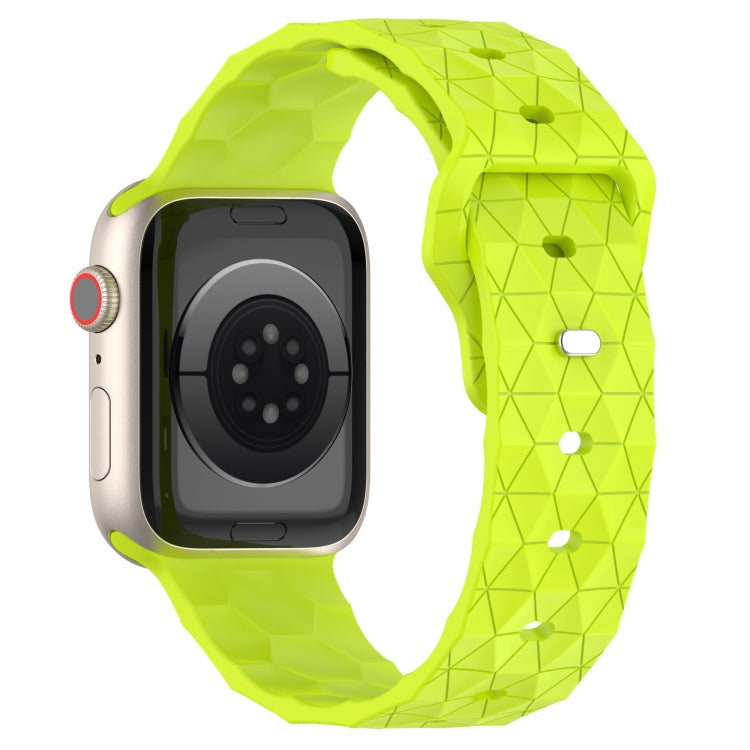 Football Texture Silicone Watch Band For Apple Watch 6 40mm(Limes Green) - Watch Bands by PMC Jewellery | Online Shopping South Africa | PMC Jewellery