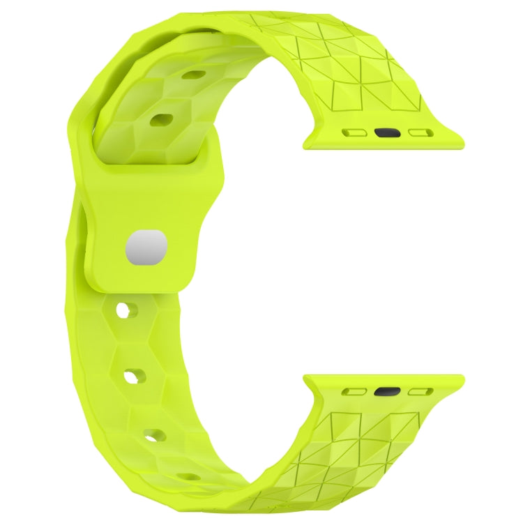 Football Texture Silicone Watch Band For Apple Watch 4 40mm(Limes Green) - Watch Bands by PMC Jewellery | Online Shopping South Africa | PMC Jewellery