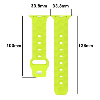 Football Texture Silicone Watch Band For Apple Watch SE 44mm(Yellow) - Watch Bands by PMC Jewellery | Online Shopping South Africa | PMC Jewellery