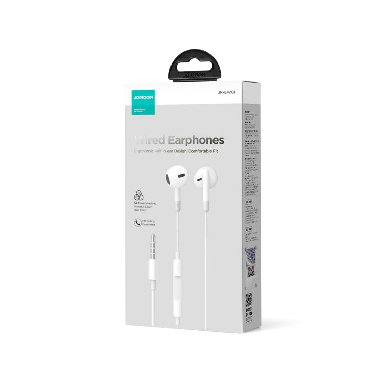 JOYROOM JR-EW01 3.5mm Half In-Ear Wired Earphone, Length: 1.2m(White) - In Ear Wired Earphone by JOYROOM | Online Shopping South Africa | PMC Jewellery